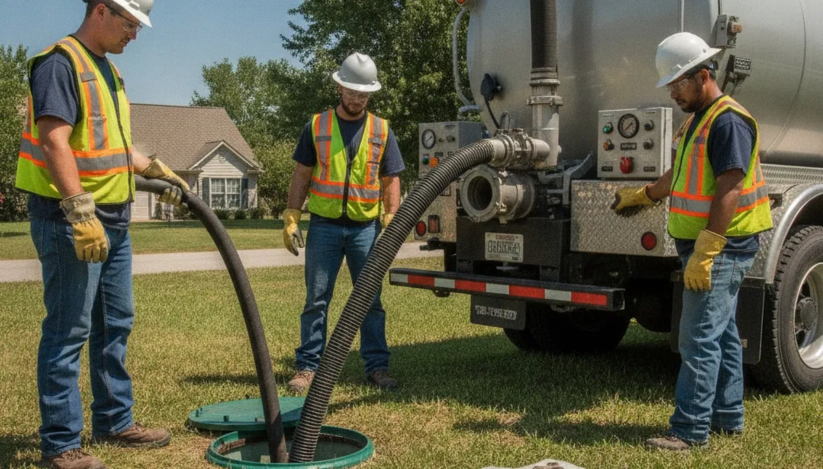Septic pumping service in Clearwater, FL for a residential plumbing system maintenance visit