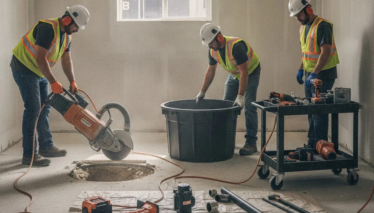 Sump pump installation for Clearwater, FL home to prevent flooding and protect the basement